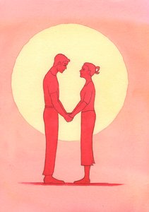 避妊の実践を含め、結婚の中で罪を避けることによって、夫と妻は神への従順を示し、お互いへの愛を表現します、2002年（紙にw - c） 作： Elizabeth Wang