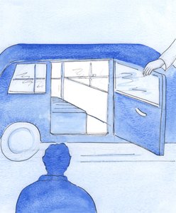 キリストは彼の友人たちに彼の世話と彼の計画に彼ら自身を委ねるように頼みます-まるで私たち一人一人がキリストの招待で車に足を踏み入れ、彼が好きなところに私たちを運転させるように、2003年（w - co 作： Elizabeth Wang