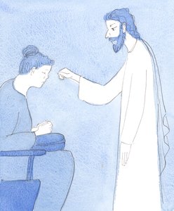 キリストは私たちを祝福し、私たちに平和と安全を与えてくれます、2004年（紙にw - c） 作： Elizabeth Wang