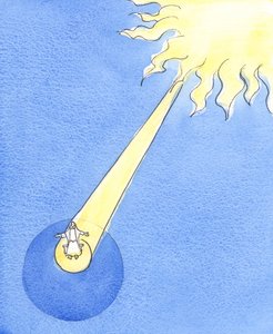 キリストは私たちの世界に加わるために遠い距離を下りました、それでも彼は神ではありませんが、純粋で聖なる母親と一緒にいることの喜びを持っていました、2003年（紙にw - c） 作： Elizabeth Wang