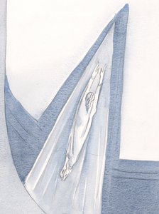 キリストは白衣を着て天国に入り、私たちは道をたどります。、2001年（紙にw - c） 作： Elizabeth Wang