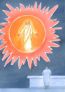 祝福された秘跡のキリストは、2003年に各人間の心の「神の形をした」くぼみを埋めることができる人です（紙にw - c） 作： Elizabeth Wang