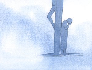 キリストは私の魂を祈りの中で持ち上げました。私が彼を握ったとき、十字架につけられ、傷によって団結し、2000年に1つに苦しみました（紙にw - c） 作： Elizabeth Wang