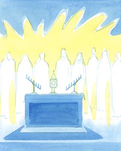 キリストは、2003年の祝福された秘跡における彼の本当の存在を通して、彼の友人にリフレッシュと新しい勇気をもたらすのが大好きです（紙にw - c） 作： Elizabeth Wang