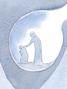 私の主キリストは、痛みが治まるまで辛抱強く待っていました、2000年（紙にw - c） 作： Elizabeth Wang