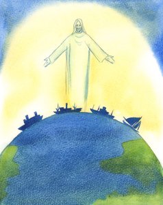 私たちの神であるキリストは、2003年に父と聖霊と共に宇宙の創造において真に働いていました（紙にw - c） 作： Elizabeth Wang