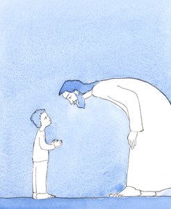 キリストは、私が苦しんでいるときに彼が私を見るとき、それはまるで小さな子供を愛をもって見ているようであると私に示しました。そして彼の唯一の願いは私を助け、私に内なる平和と慰めと喜びを与えることです。、2