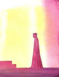 キリストは2001年の彼の不当な道で忍耐を示しました（紙にw - c） 作： Elizabeth Wang