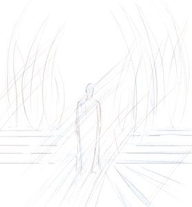 キリストは天使に囲まれて私の前に立っていました。彼は言った：「私たちは私を称える人々を称える」。、2001年（紙にw - c） 作： Elizabeth Wang