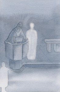 キリストは、私たち全員に聖福音を読んでいた司祭のそばに立っていました。それはキリスト自身の言葉でした。、2000年（紙にw - c） 作： Elizabeth Wang