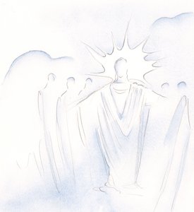 ドアであるキリストは、2000年に私たちを天国の会社に行き来させます（紙にw - c） 作： Elizabeth Wang