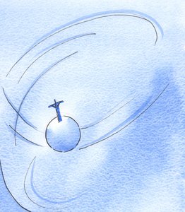 キリストの愛の表現は祭壇から昇ります。それでも、同じ愛は時間が始まる前に表現され、2003年に永遠に続くでしょう（紙にw - c） 作： Elizabeth Wang