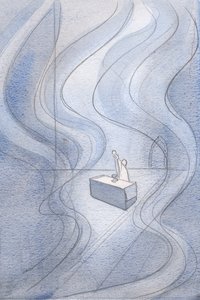 キリストの栄光は私たちの聖域を照らす火のようなものです。本当の信仰をもって、そのような光景から気をそらされる可能性があるのは誰ですか？、2001年（紙にw - c） 作： Elizabeth Wang