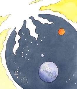 創造は神によって存在している、2003年（紙にw - c） 作： Elizabeth Wang