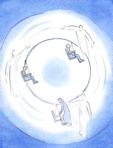 それぞれの神聖な人は、魂を組合の高みに引き込むために働いています。父、子、聖霊-一つの神-は愛情を込めて気配りがあり、2003年に意欲的な魂を高く引き上げます（紙にw - c）