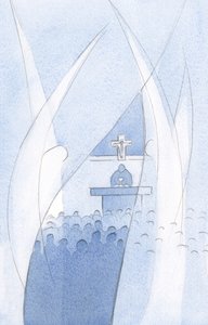 それぞれの聖守護天使は、キリストが彼に守るように頼んだ人を崇拝することによって、キリストの意志に従います。、2001年（紙にw - c） 作： Elizabeth Wang