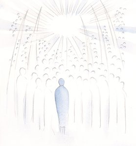 私たちが祈る一人一人が神の光の中に持ち上げられ、聖人の祈りによって助けられます、2000年（紙にw - c）