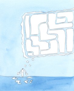 私たちが神を信頼し、神に仕えようとしても、人生はパズルのように見え、予期せぬ部分や不適合な部分があります。2003年（紙にw - c） 作： Elizabeth Wang
