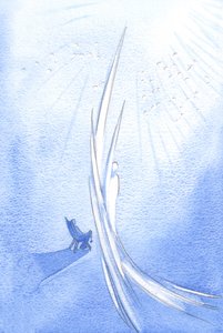 神が賛美されるとき、すべての人の守護天使は敬虔に待機します。神が賛美されるとき、聖人と天使は大喜びします。、2001年（紙にw - c） 作： Elizabeth Wang