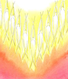 神は2001年に聖天使を創造されました（紙にw - c） 作： Elizabeth Wang