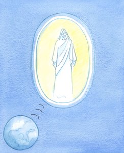 神は、彼の司祭のそれぞれを見ると、秩序の秘跡によってキリストに構成された人を見る：その存在そのものが今変わっている人、2003年（紙にw - c） 作： Elizabeth Wang