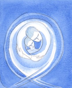 父なる神は情熱的な愛で私たち一人一人を愛し、2002年に私たちを彼の優しい抱擁に抱きます（紙にw - c） 作： Elizabeth Wang