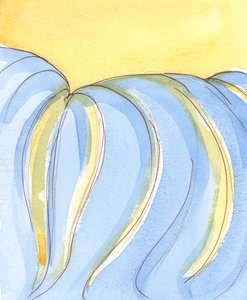 父なる神は、愛する息子であるイエスの名によって彼を呼び求めるすべての人の祈りを聞くと、滝のように特別な恵みを注いでいます。2004年（紙にw - c） 作： Elizabeth Wang