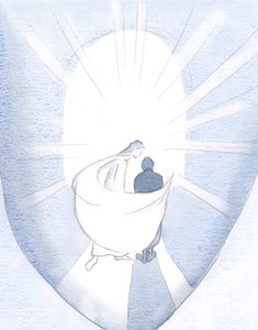 彼は私の魂を一周し、それが長い労働と彼の力によって一掃されたのを見て、それから彼は私の周りに彼の慰めのマントを投げました、2000年（紙にw - c） 作： Elizabeth Wang