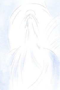 彼は私に彼の愛する聖母、2000年の素晴らしさと栄光を垣間見せてくれました（紙にw - c） 作： Elizabeth Wang