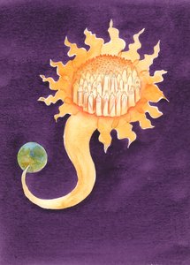 天国は地球の暗闇のはるか上にある明るい家のようなものです。高貴な状態;私たちが価値のない無料の贈り物、2003年（紙にw - c） 作： Elizabeth Wang