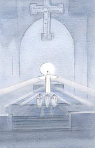 私はキリストが彼の民を見て、私たち全員とここにいることを喜んでいるのを見ました。、2000年（紙にw - c） 作： Elizabeth Wang
