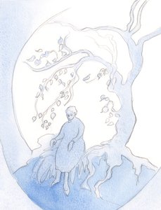 私は魂の中に葉のバウアーを見ました。彼はそれが私が受け入れたすべての心の痛みと私の祈りによって準備されたと言った、2000年（紙にw - c） 作： Elizabeth Wang