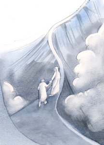 私は狭い尾根を見ました、そして彼の聖母は私を安全に導くために出くわしました。、2000年（紙にw - c） 作： Elizabeth Wang