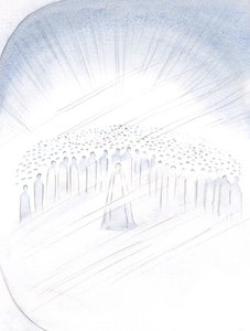 私は、聖母マリアを中心に、2000年（紙にw - c）、私たちを助ける特権のために、いわば聖人たちが喧嘩しているのを見ました。 作： Elizabeth Wang