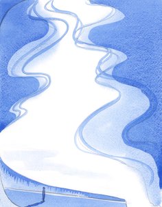 2002年、聖三位一体の神の無限の栄光と威厳を、深淵の向こう側で垣間見ることができました（紙にw - c） 作： Elizabeth Wang