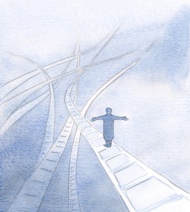 私たちがいつも存在する父に向かって、奇妙で驚くべきルートに沿って行くとき、私はイエスがどのように私を支えてくださるかを見せられました、2000年（紙にw - c） 作： Elizabeth Wang