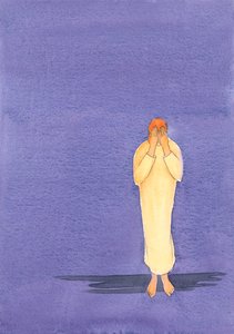 私たちが祈りの暗闇の中で頑張れば、神は最終的に私たちを神の光と知恵に導きます、2000年（紙にw - c） 作： Elizabeth Wang