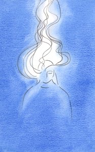 私たちが祈りと日常生活の中で神のご意志に身をゆだねると、聖霊は私たちを変容させ、私たちを聖なるものにします、2002年（紙にw - c） 作： Elizabeth Wang