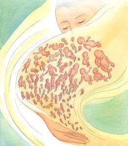 神の目には、生まれる前または後に死ぬ小さな赤ちゃんは、2002年に短時間フレアしてから空から落ちる流れ星のようなものです（紙にw - c） 作： Elizabeth Wang