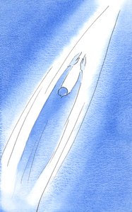 祈りの中で、私たちは神に向かって矢のように舞い上がることができます、2002年（紙にw - c） 作： Elizabeth Wang