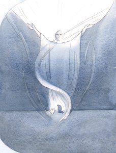 暗闇の中で、私は彼の腕が祈りの中で伸び、私が見ることができなかった栄光に向かって手を伸ばしているのを見ました。、2000年（紙にw - c）