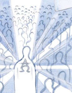 聖三位一体を崇拝する魂の中で、神は最初で最後であり、アルファとオメガは、2000年の神の意志への魂の同意によってそこに即位しました（紙にw - c） 作： Elizabeth Wang