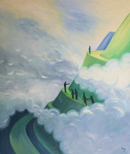 霊的な生活の中で、私たちは常に先の道を見ることができるとは限りませんが、神は常に近くにいます、2000年（船上の油） 作： Elizabeth Wang