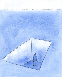 2004年の彼の過ちと非常に後悔した決定を通して、誰かが自分自身をとても孤立して不幸に感じることが起こる可能性があります（紙にw - c） 作： Elizabeth Wang