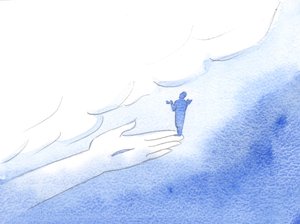 私を父に連れて行ったのは、私がキリストの手に握られている間に父にささやくように、キリストでした。、2001年（紙にw - c） 作： Elizabeth Wang