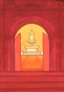 イエス・キリストは、2004年の幕屋の祝福された聖餐式に真に存在しています（紙にw - c） 作： Elizabeth Wang
