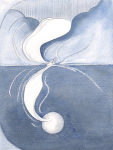 イエスは、神の母である聖母から来て、神の恵みを世界に注ぎました、2000年（紙にw - c） 作： Elizabeth Wang
