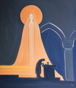 イエスは本当にメアリーの息子です。彼が持っているものはすべて、彼の神聖な人間性において、2000年の彼の聖母から来ています（船上の油） 作： Elizabeth Wang