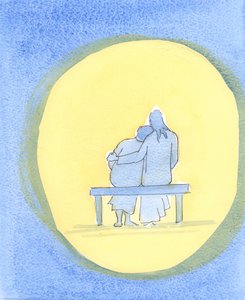 イエスの愛は個人的で、優しく、変わらないものです。彼は常に私たちと一緒にいて、特に祝福された秘跡にいて、彼の存在で私たちを慰めています。、2003年（紙にw - c） 作： Elizabeth Wang