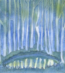 森の中の人が深い森のプールの深さを見ることができないのと同じように、誰も神を「理解する」ことはできません、2003年（紙にw - c） 作： Elizabeth Wang